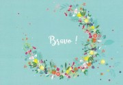 Carte de félicitations : Bravo + Couronne de fleurs
